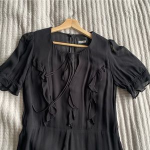 Reformation Black Sheer Maxi Dress, Size Large